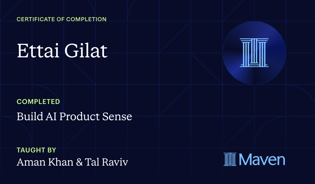 Certificate for Build AI Product Sense