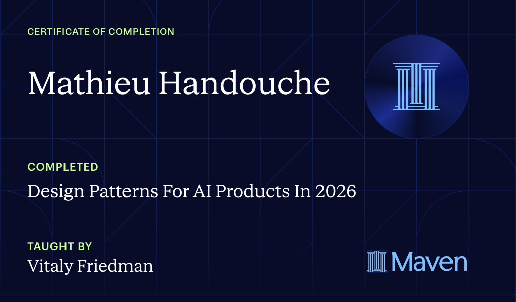 Certificate for Design Patterns For AI Products In 2026