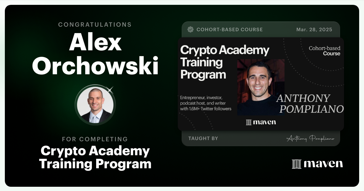 Certificate of Completion for Crypto Academy Training Program