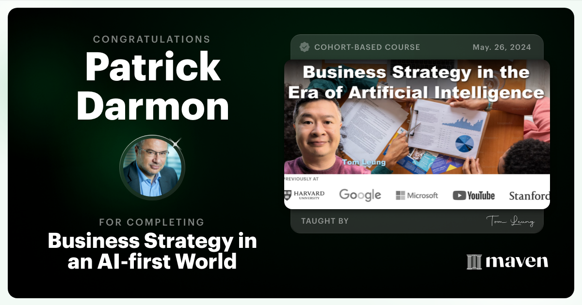 Certificate of Completion for Product Strategy in an AI-first World