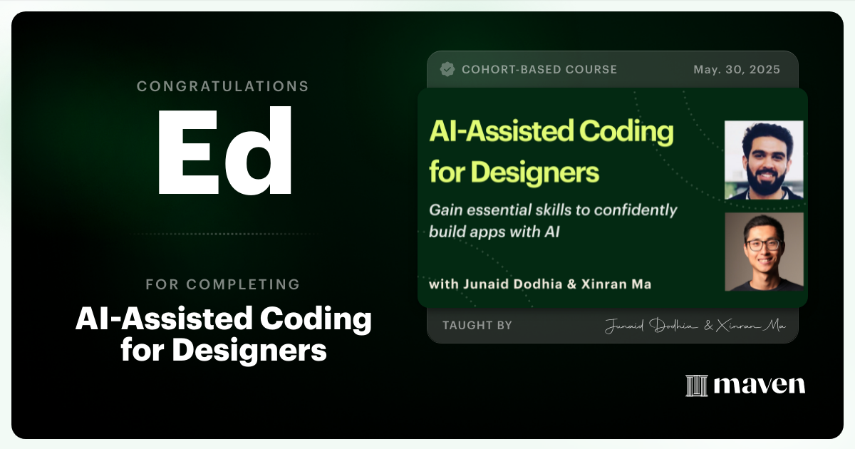 Certificate of Completion for AI-Assisted App Development