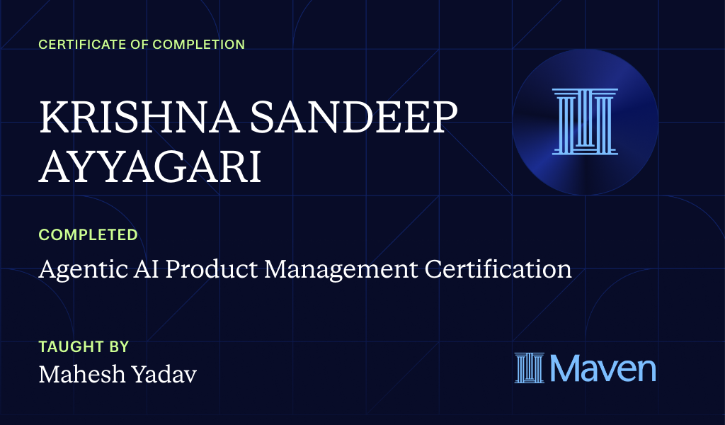 Certificate for Agentic AI Product Management Certification using Claude Code