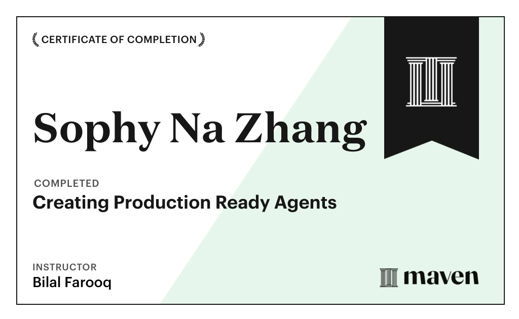 Certificate for Creating Production Ready AI Agents