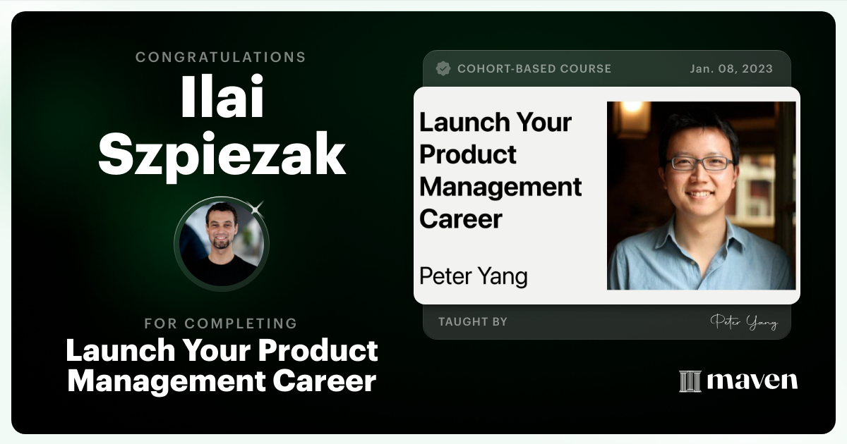 Certificate of Completion for Launch Your Product Management Career