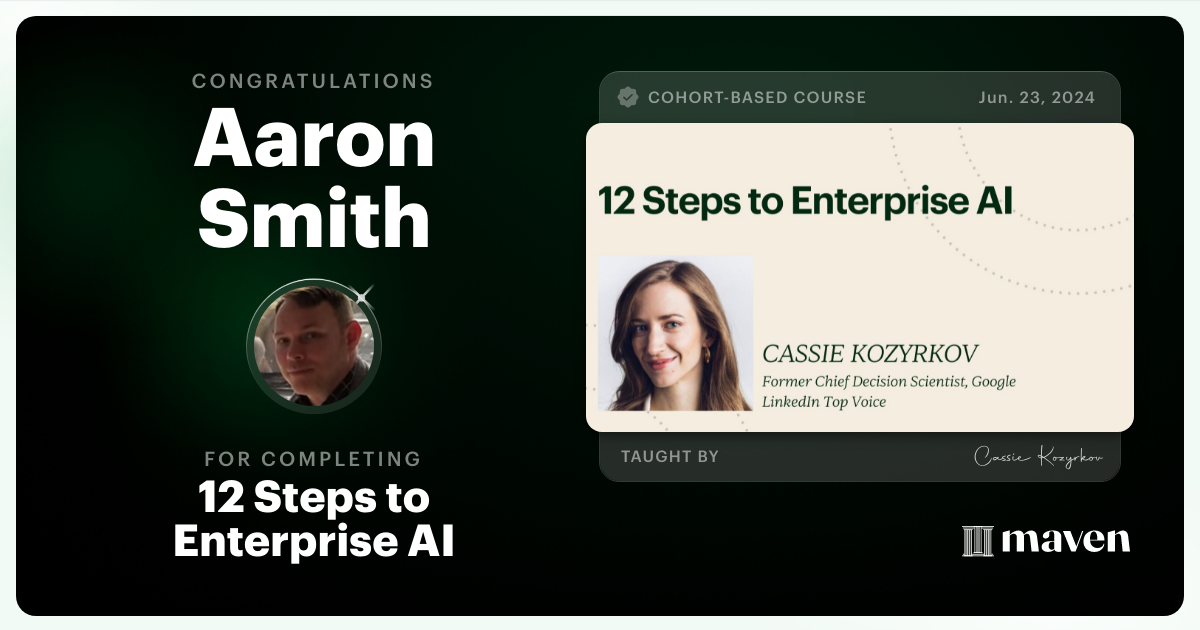 Certificate of Completion for Developing Your AI Strategy: A Framework for Leadership