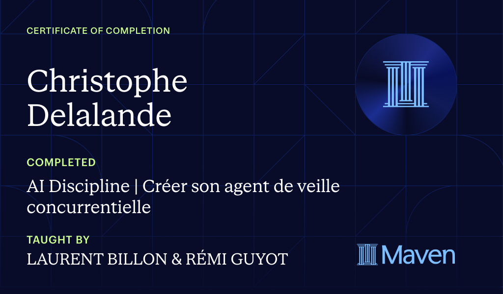 Certificate for AI Discipline | Créer son agent de veille concurrentielle