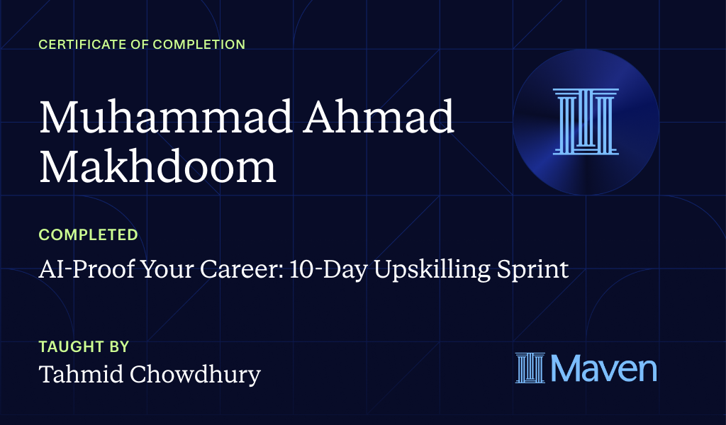 Certificate for AI-Proof Your Career: 10-Day Upskilling Sprint