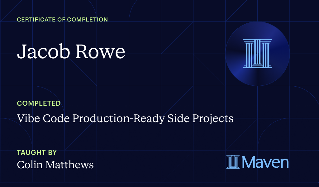 Certificate for Vibe Code Production-Ready Side Projects