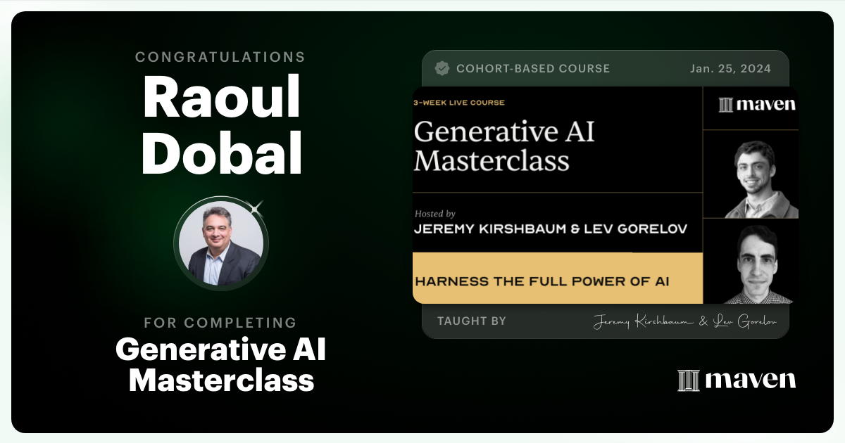 Certificate of Completion for Scale Business Intelligence with AI
