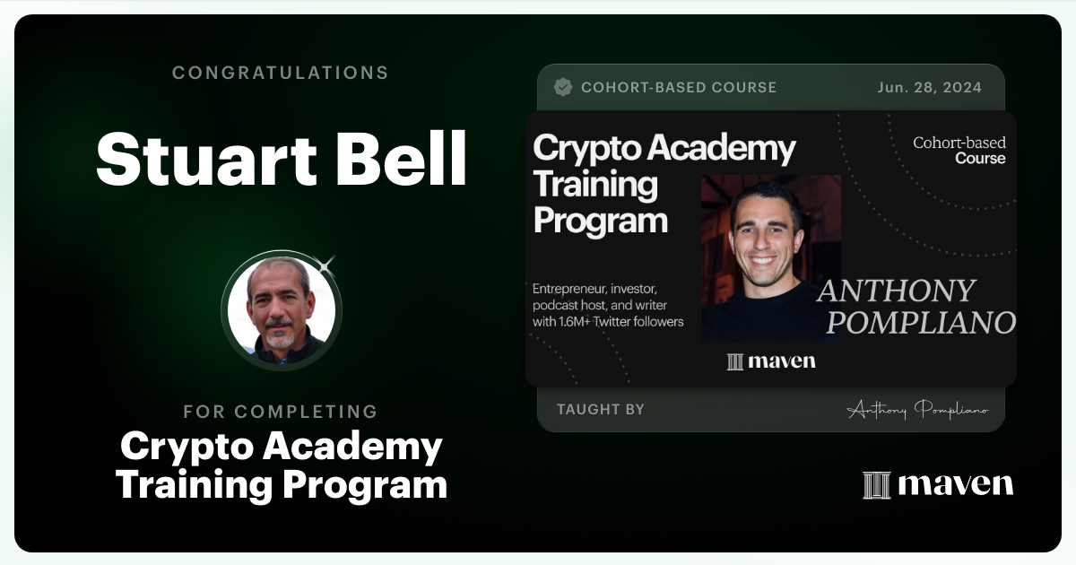 Certificate of Completion for Crypto Academy Training Program