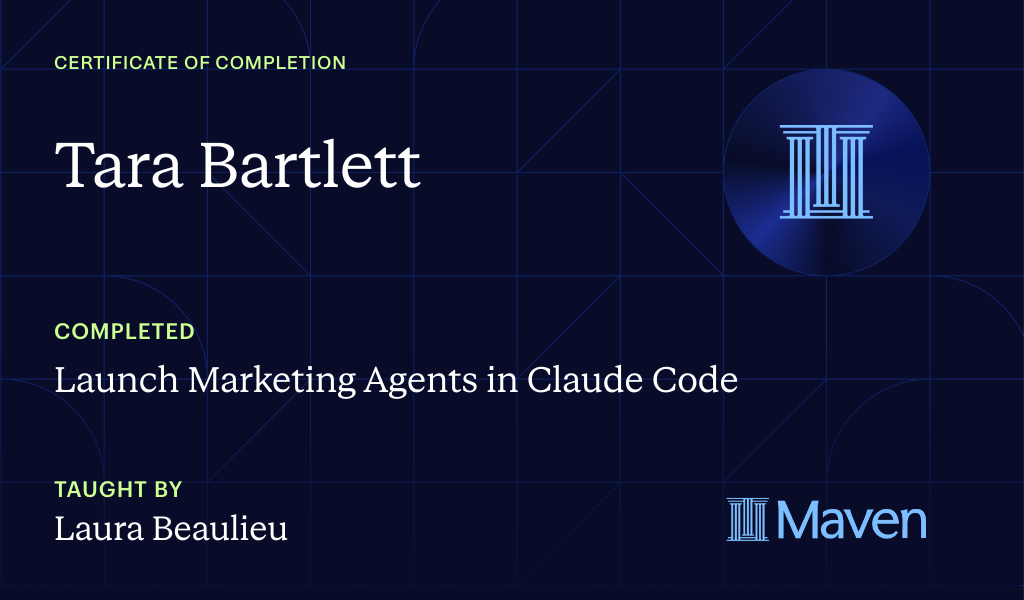 Certificate for Launch Marketing Agents in Claude Code