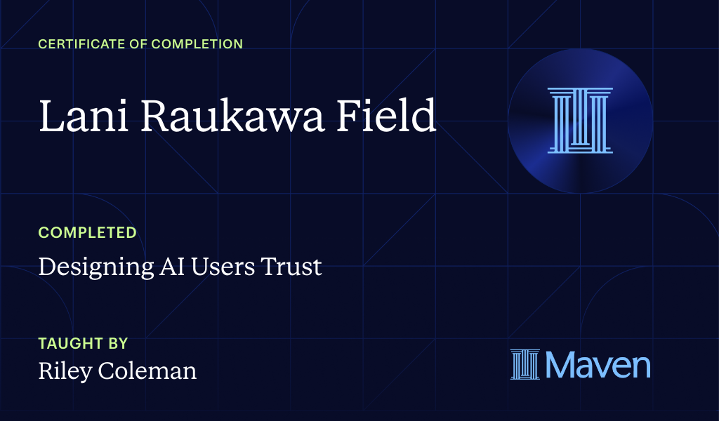 Certificate for Designing AI Users Trust