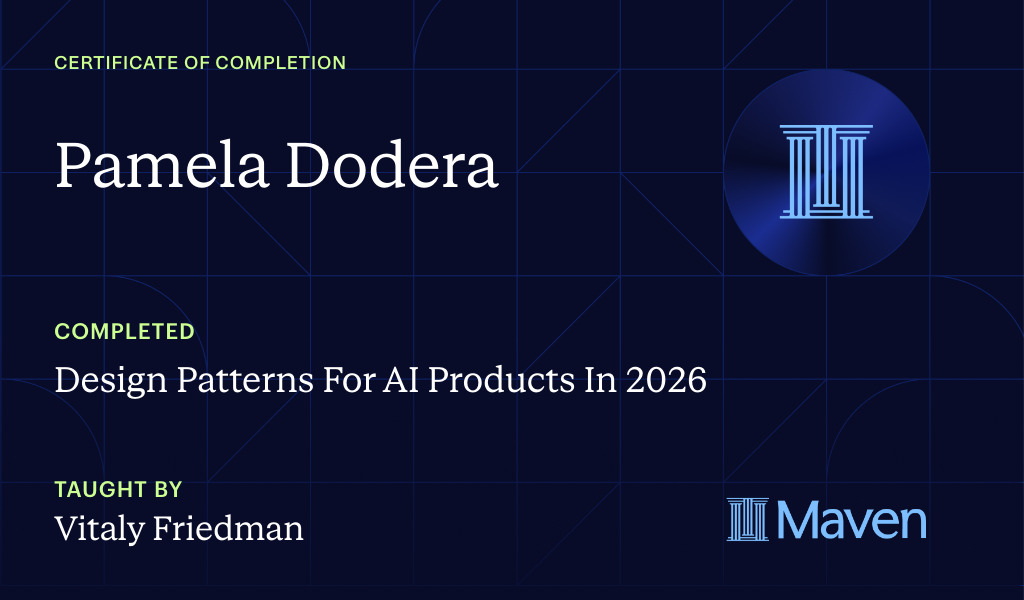 Certificate for Design Patterns For AI Products In 2026