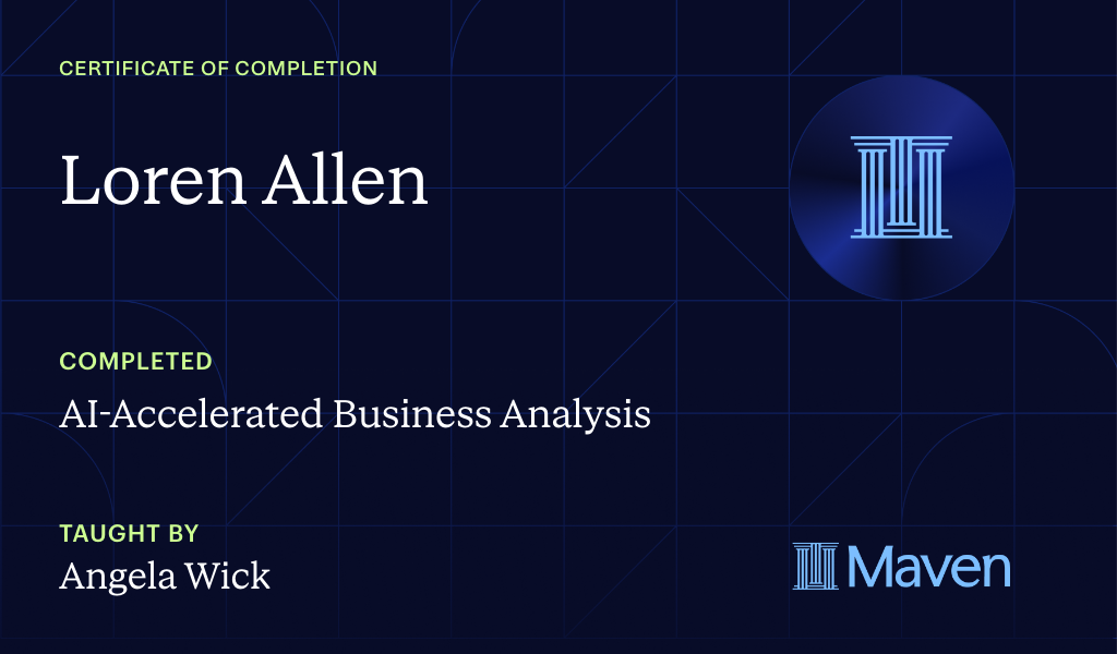 Certificate for AI-Accelerated Business Analysis