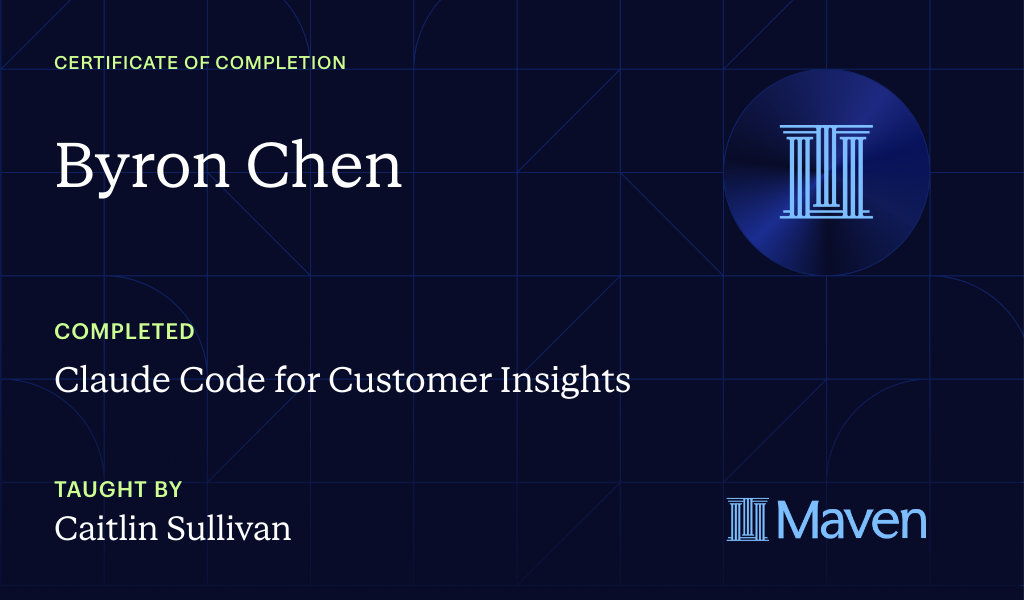 Certificate for Claude Code for Customer Insights