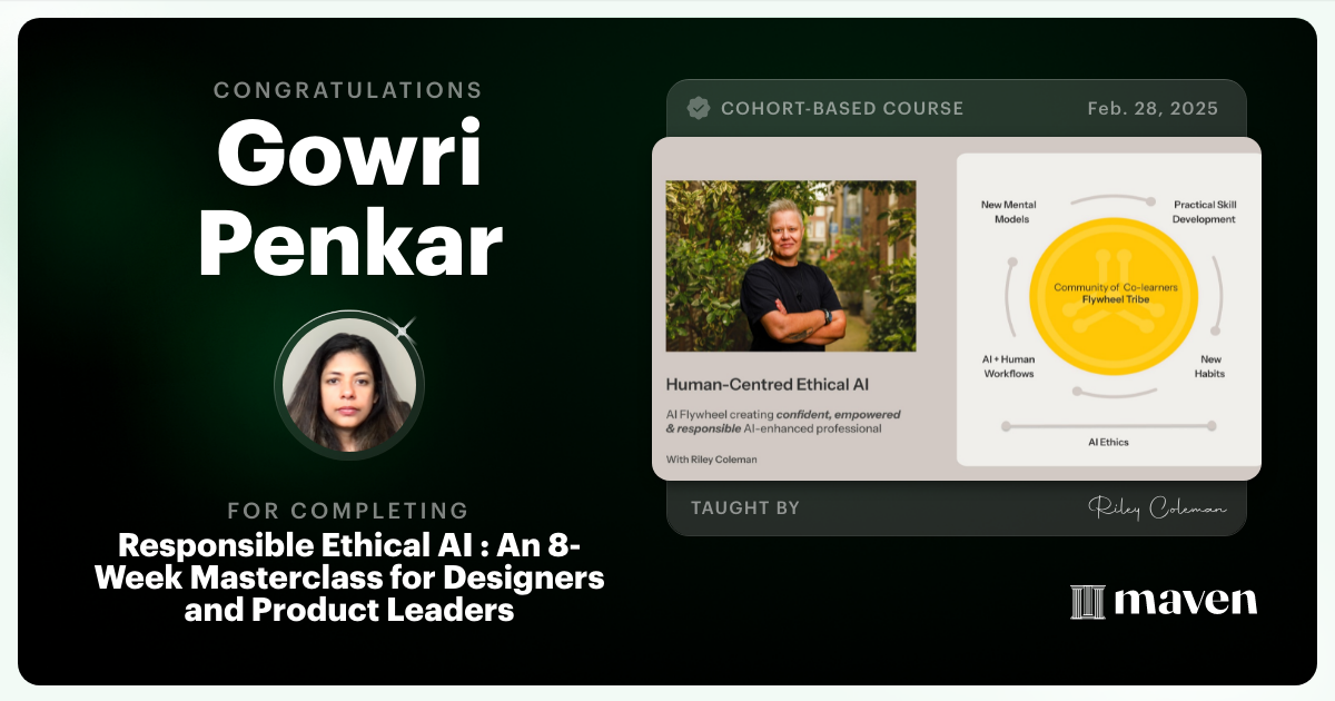 Certificate of Completion for Designing AI Users Trust