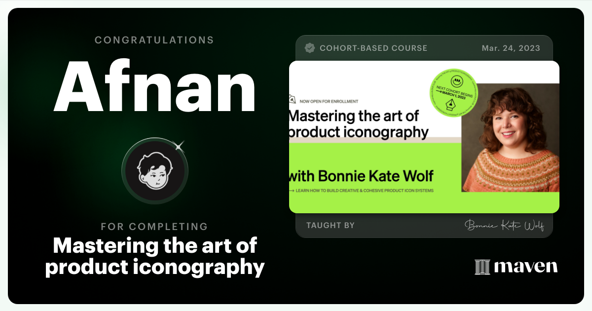 Certificate of Completion for Mastering the art of product iconography