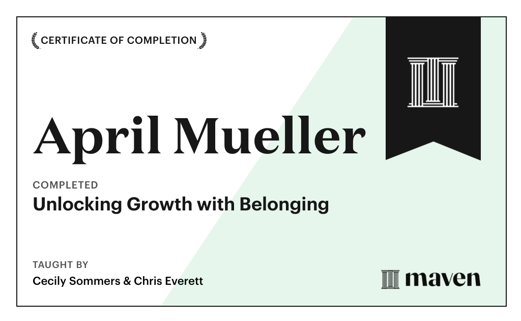 Certificate for Unlocking Growth with Belonging