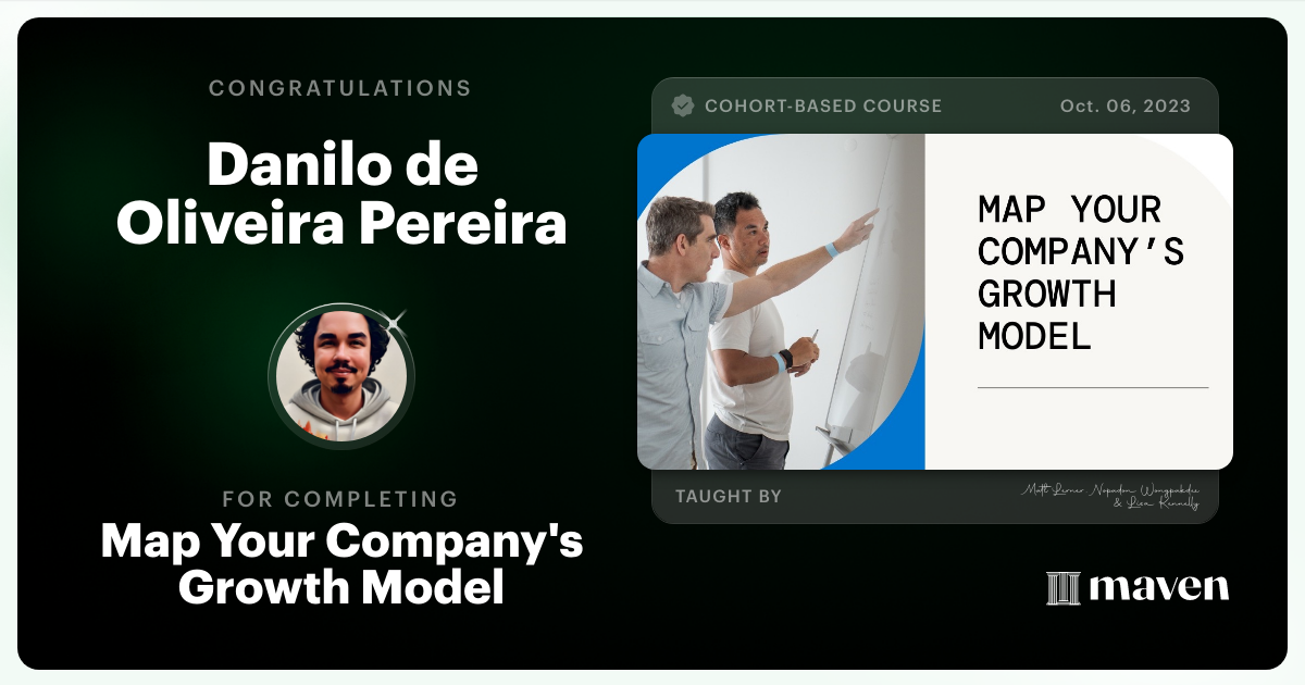 Certificate of Completion for Map Your Company's Growth Model