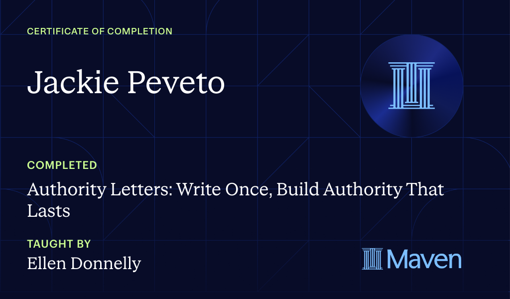 Certificate for Authority Letters: Write Once, Build Authority That Lasts