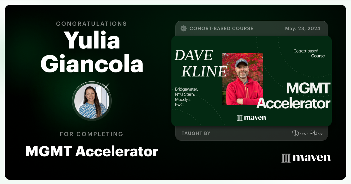 Certificate of Completion for MGMT Accelerator: AI-Enhanced Leadership