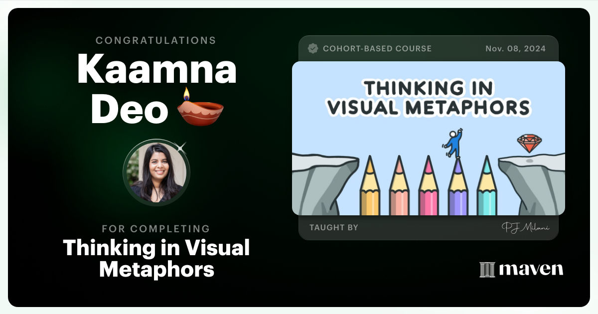 Certificate of Completion for Thinking in Visual Metaphors