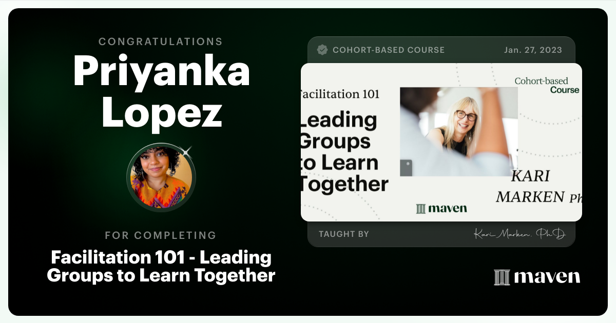 Certificate of Completion for Next Level Zoom Facilitation for Leaders