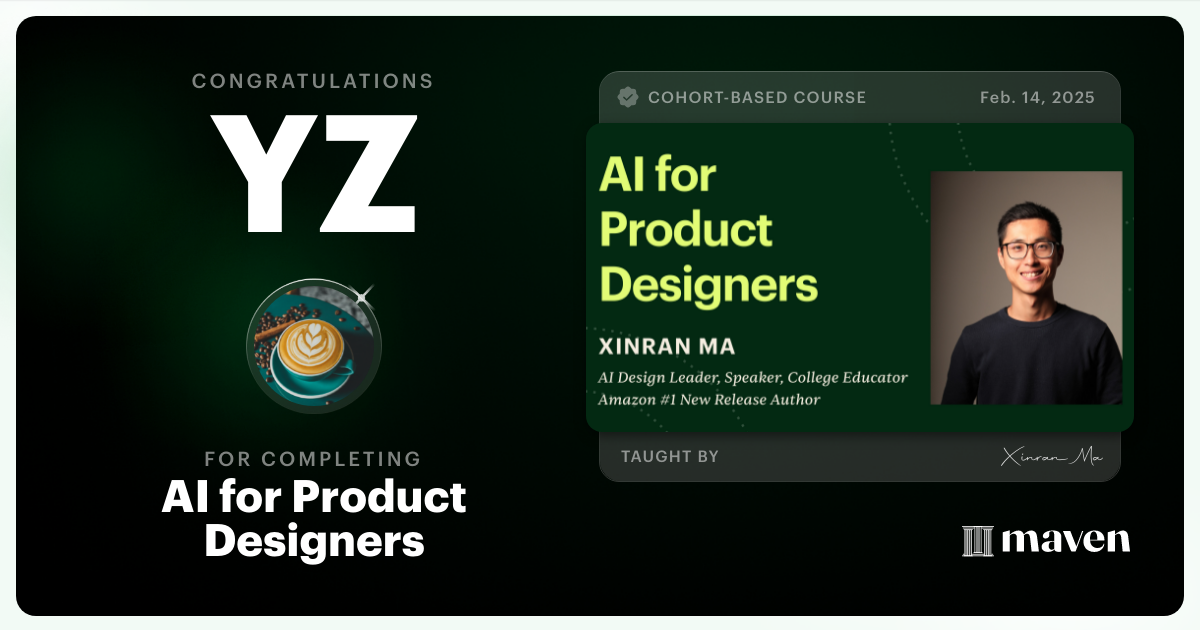 Certificate of Completion for AI for Product Designers