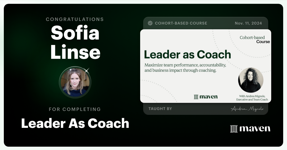 Certificate of Completion for Leader As Coach