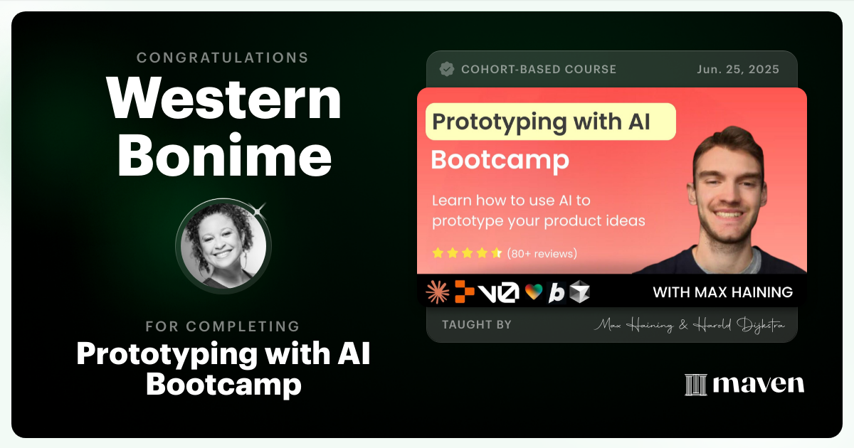 Certificate of Completion for Vibe Coding Bootcamp