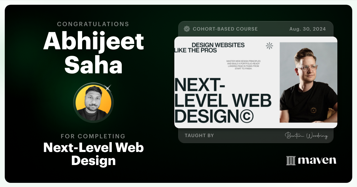 Certificate of Completion for Next-Level Web Design