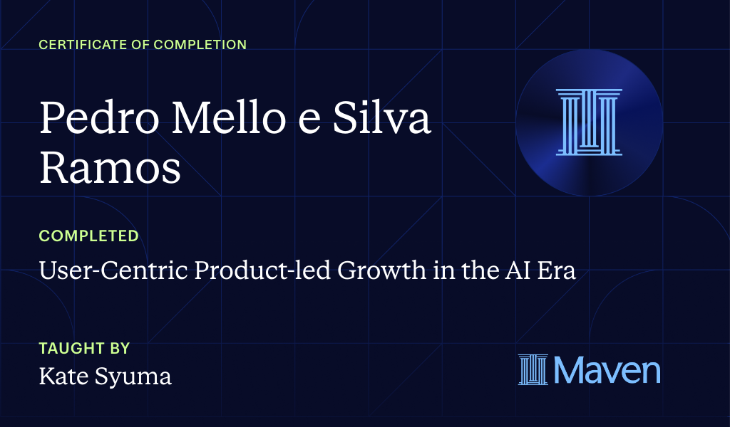 Certificate for User-Centric Product-led Growth in the AI Era