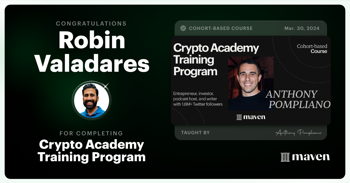 Certificate of Completion for Crypto Academy Training Program