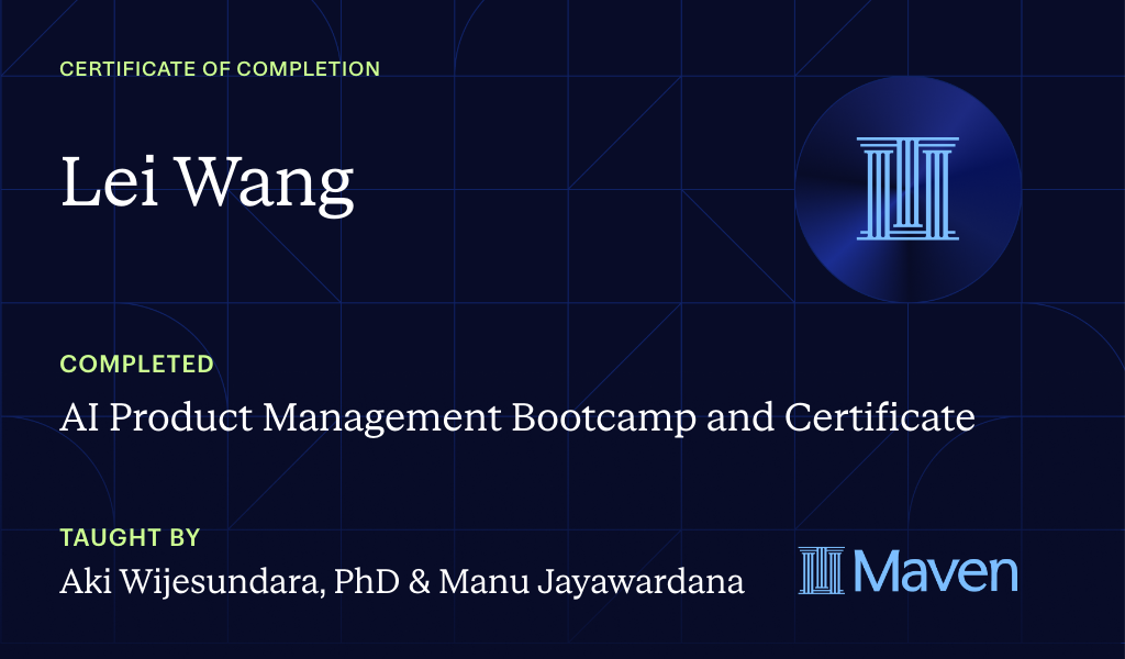 Certificate for AI Native Product Management Certificate