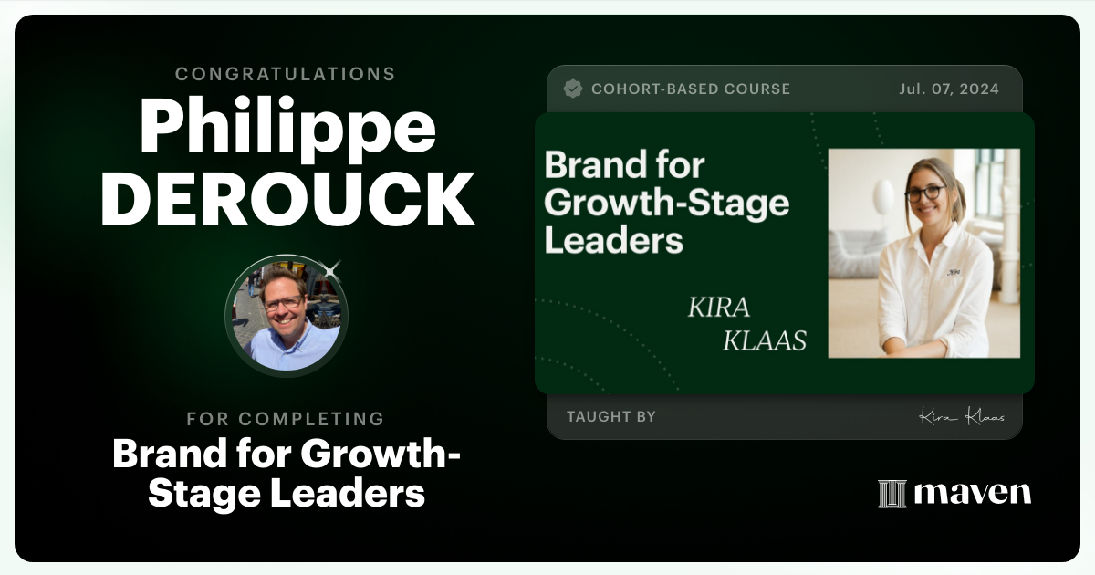 Certificate of Completion for Brand for Growth-Stage Leaders: The 2026 Playbook