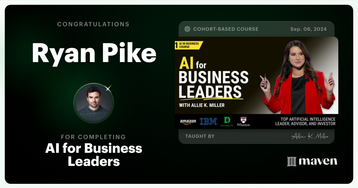 Certificate of Completion for AI for Business Leaders