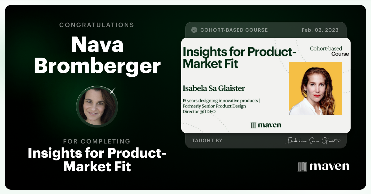 Certificate of Completion for Insights for Product-Market Fit