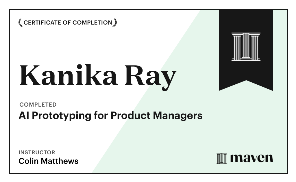 Certificate for AI Prototyping for Product Managers
