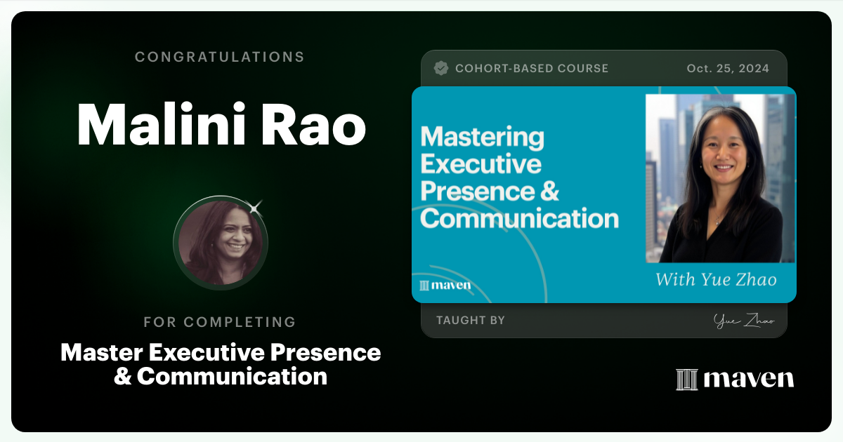 Certificate of Completion for Master Executive Presence & Communication with AI