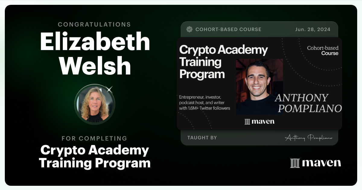 Certificate of Completion for Crypto Academy Training Program