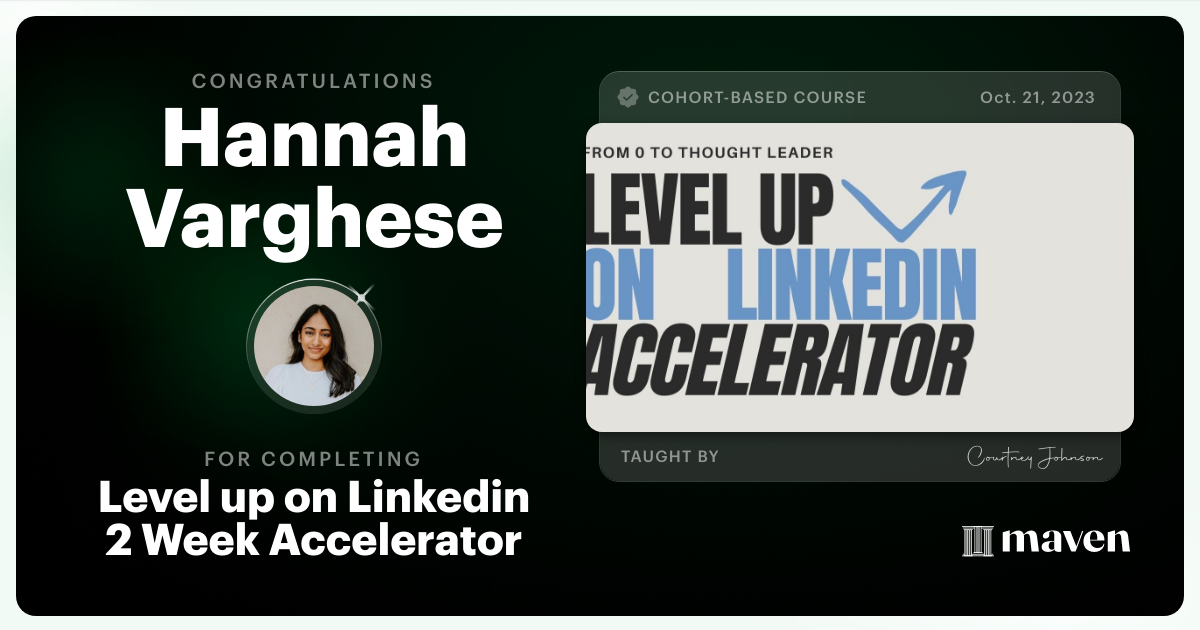 Certificate of Completion for Level up on Linkedin Accelerator