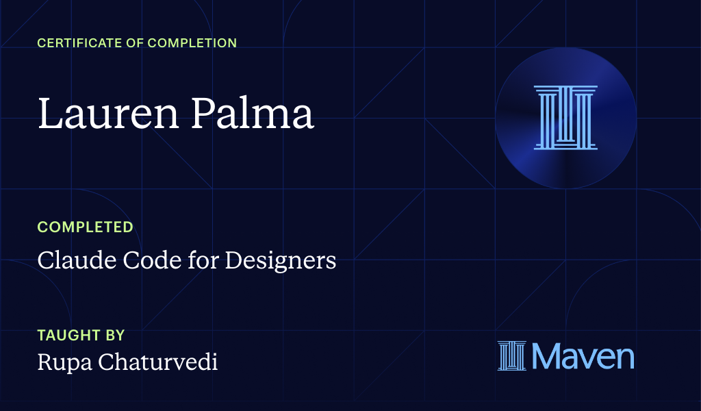 Certificate for Advanced Claude Code for Designers