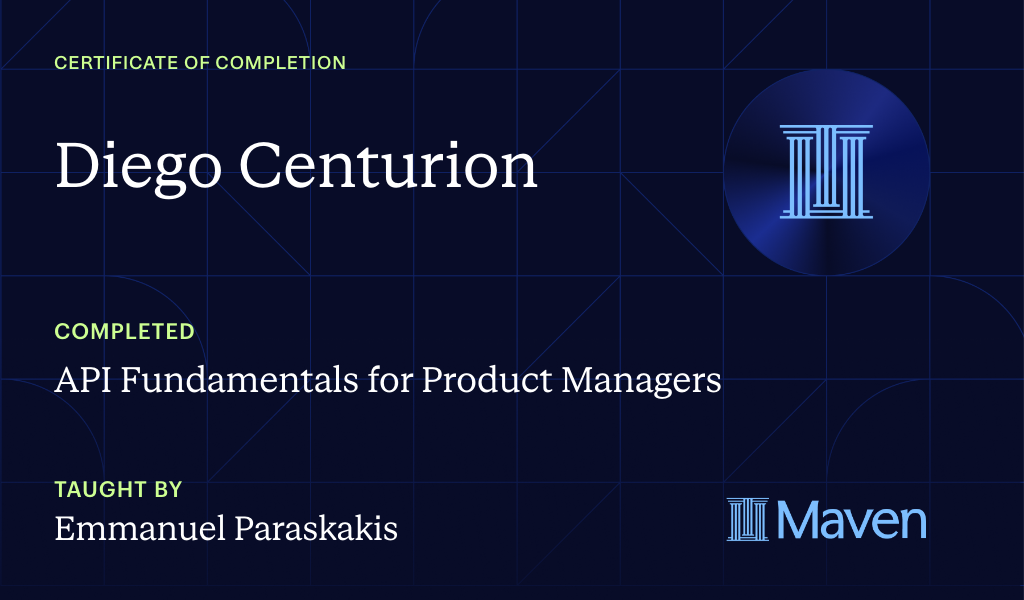 Certificate for API Fundamentals for Product Managers