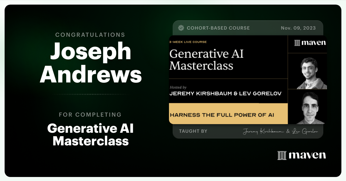 Certificate of Completion for Scale Business Intelligence with AI