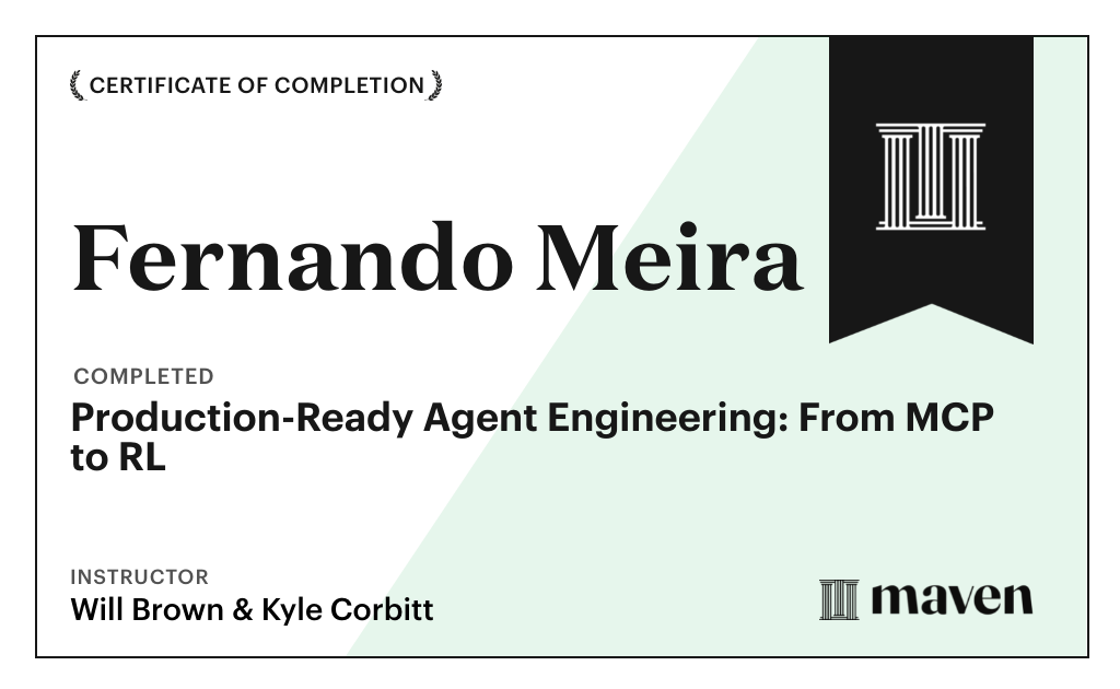 Certificate for Production-Ready Agent Engineering: From MCP to RL