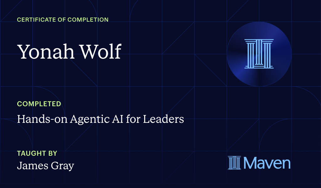 Certificate for Hands-on Agentic AI for Leaders