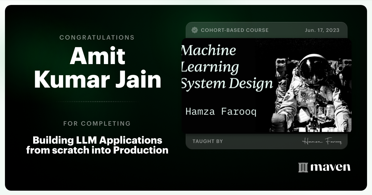 Certificate of Completion for Agentic AI System Design for PMs