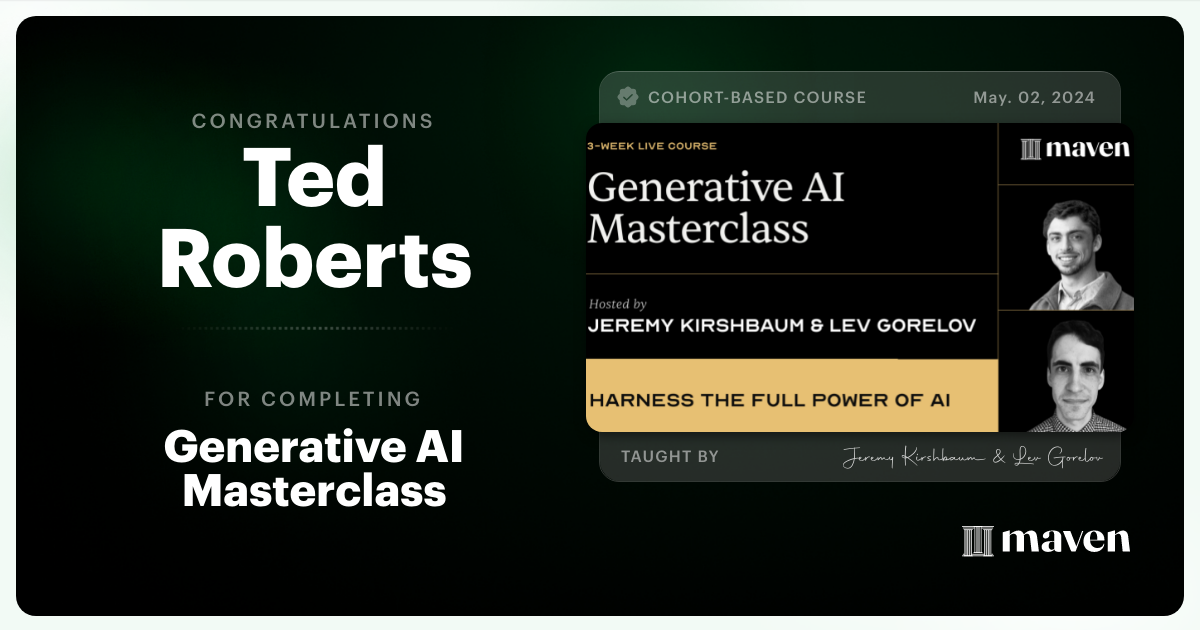 Certificate of Completion for Scale Business Intelligence with AI