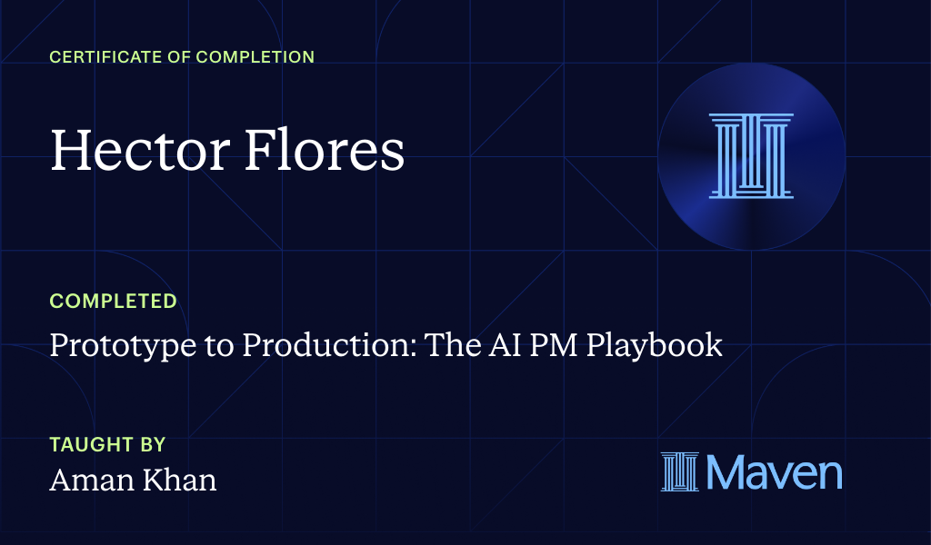 Certificate for Prototype to Production: The AI PM Playbook