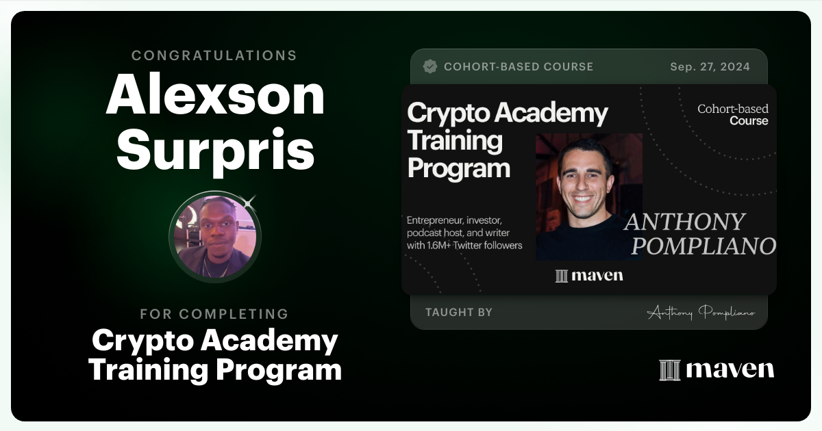 Certificate of Completion for Crypto Academy Training Program
